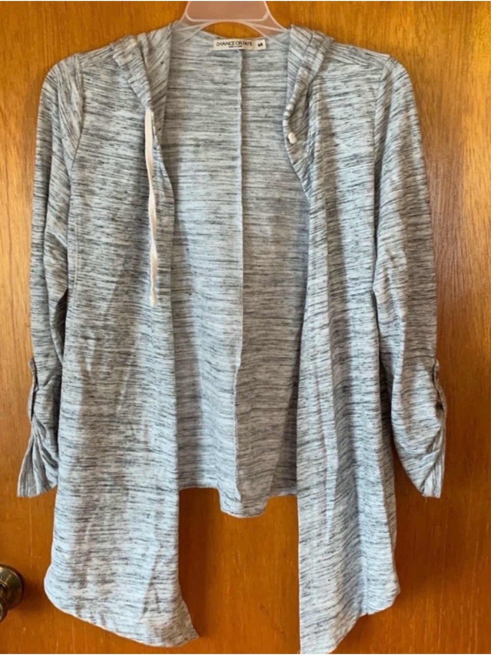 Chance or Fate Light Gray Marled Open Cardigan